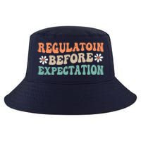 Regulation Before Expectation Retro Neurodiversity Therapist Cool Comfort Performance Bucket Hat