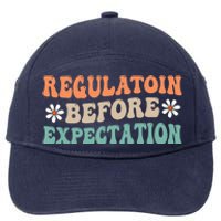 Regulation Before Expectation Retro Neurodiversity Therapist 7-Panel Snapback Hat