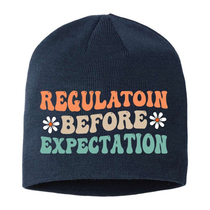 Regulation Before Expectation Retro Neurodiversity Therapist Sustainable Beanie