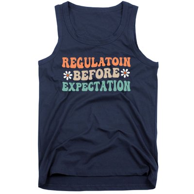 Regulation Before Expectation Retro Neurodiversity Therapist Tank Top