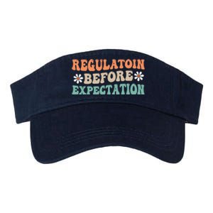 Regulation Before Expectation Retro Neurodiversity Therapist Valucap Bio-Washed Visor