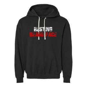 Resting Beard Face Funny Beard Parody Bearded Garment-Dyed Fleece Hoodie