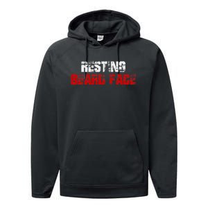 Resting Beard Face Funny Beard Parody Bearded Performance Fleece Hoodie