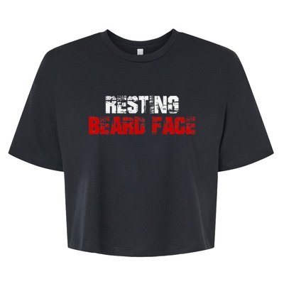 Resting Beard Face Funny Beard Parody Bearded Bella+Canvas Jersey Crop Tee