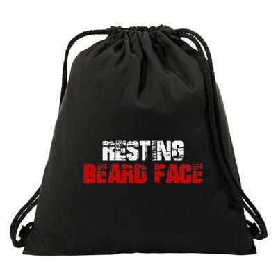 Resting Beard Face Funny Beard Parody Bearded Drawstring Bag