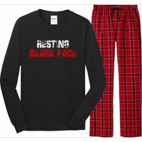 Resting Beard Face Funny Beard Parody Bearded Long Sleeve Pajama Set