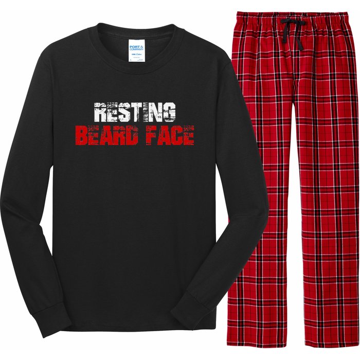 Resting Beard Face Funny Beard Parody Bearded Long Sleeve Pajama Set