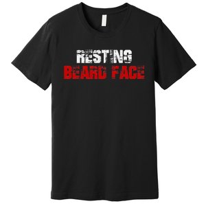 Resting Beard Face Funny Beard Parody Bearded Premium T-Shirt