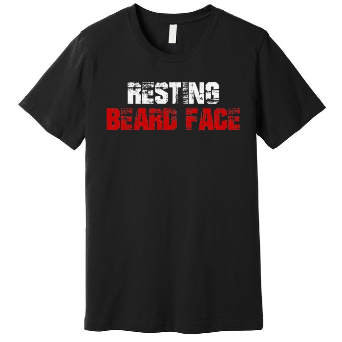 Resting Beard Face Funny Beard Parody Bearded Premium T-Shirt