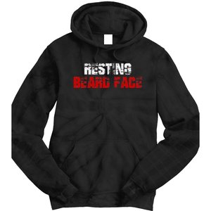 Resting Beard Face Funny Beard Parody Bearded Tie Dye Hoodie