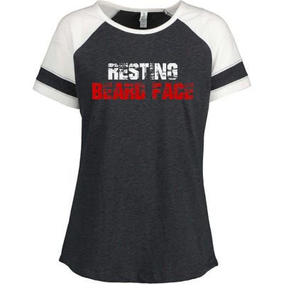 Resting Beard Face Funny Beard Parody Bearded Enza Ladies Jersey Colorblock Tee