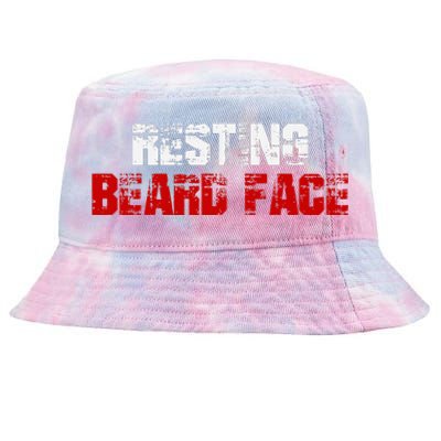 Resting Beard Face Funny Beard Parody Bearded Tie-Dyed Bucket Hat