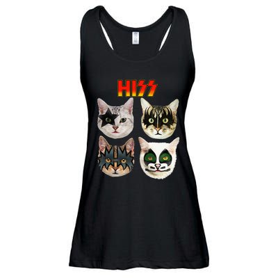 Retro Black Funny Cat Lover Ladies Essential Flowy Tank