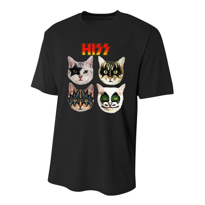 Retro Black Funny Cat Lover Youth Performance Sprint T-Shirt