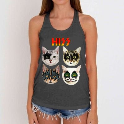 Retro Black Funny Cat Lover Women's Knotted Racerback Tank