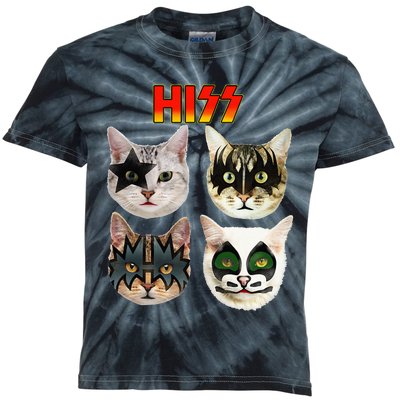 Retro Black Funny Cat Lover Kids Tie-Dye T-Shirt