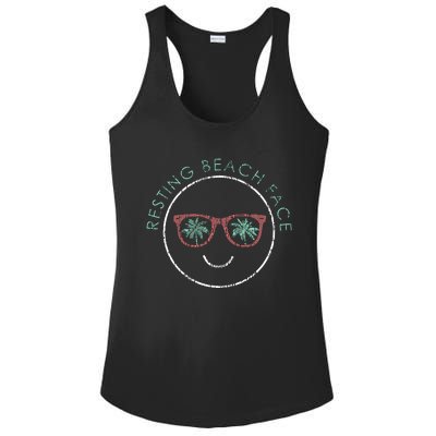 Resting Beach Face Ladies PosiCharge Competitor Racerback Tank