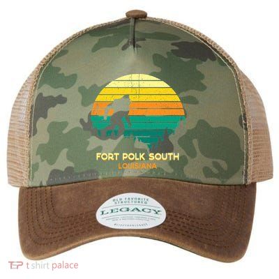 Retro Bayou Fort Polk South Louisiana Bigfoot Souvenir Legacy Tie Dye Trucker Hat
