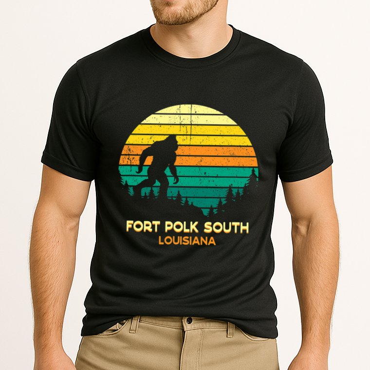 Retro Bayou Fort Polk South Louisiana Bigfoot Souvenir Cooling Performance Crew T-Shirt