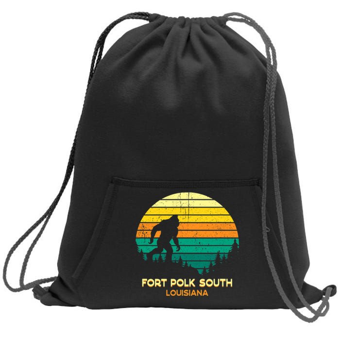 Retro Bayou Fort Polk South Louisiana Bigfoot Souvenir Sweatshirt Cinch Pack Bag