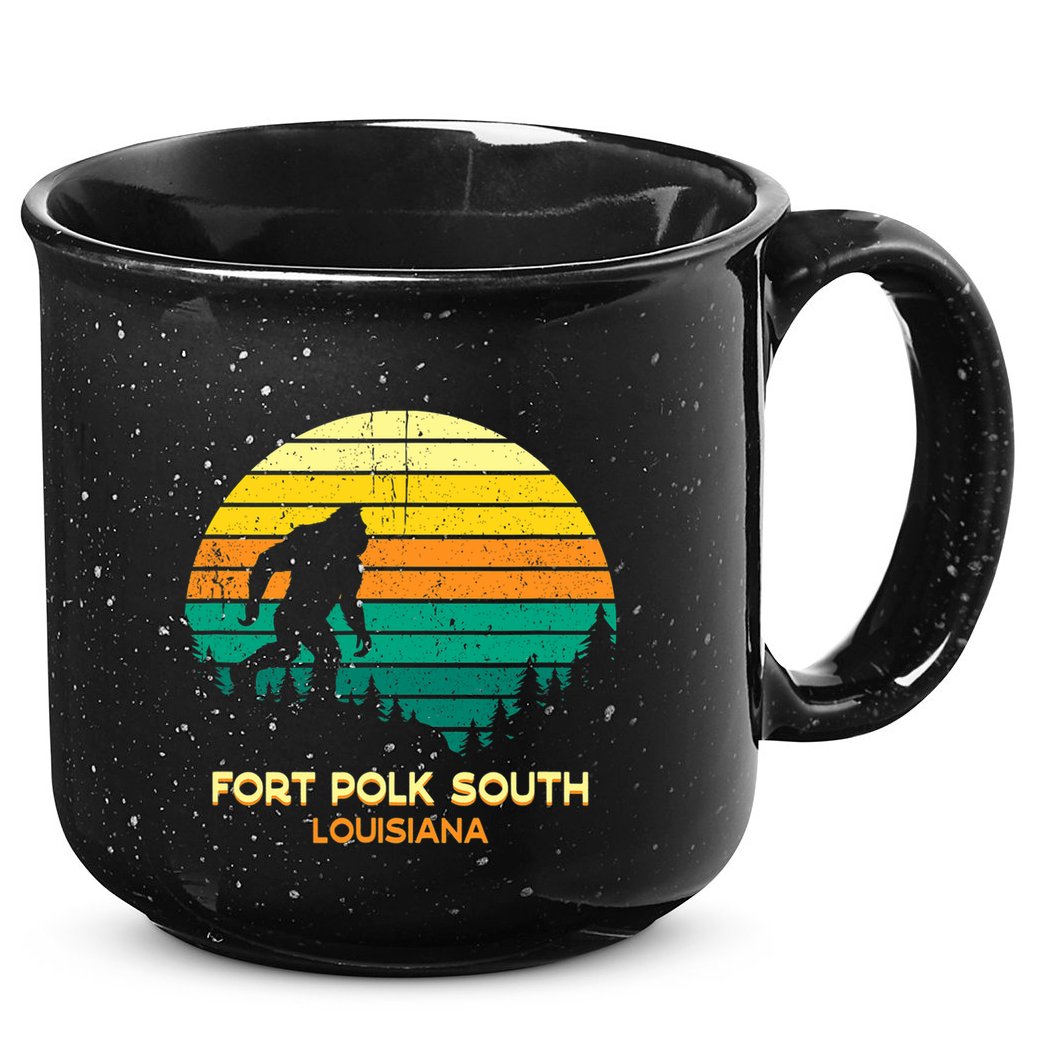 Retro Bayou Fort Polk South Louisiana Bigfoot Souvenir 15oz Campfire Ceramic Mug