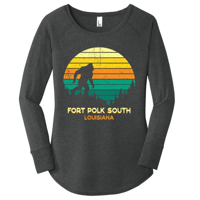 Retro Bayou Fort Polk South Louisiana Bigfoot Souvenir Women's Perfect Tri Tunic Long Sleeve Shirt