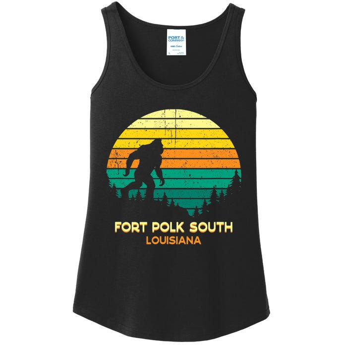 Retro Bayou Fort Polk South Louisiana Bigfoot Souvenir Ladies Essential Tank