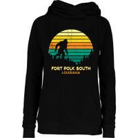 Retro Bayou Fort Polk South Louisiana Bigfoot Souvenir Womens Funnel Neck Pullover Hood