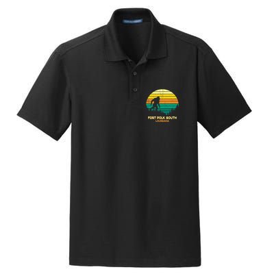 Retro Bayou Fort Polk South Louisiana Bigfoot Souvenir Dry Zone Grid Polo