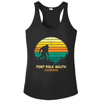 Retro Bayou Fort Polk South Louisiana Bigfoot Souvenir Ladies PosiCharge Competitor Racerback Tank