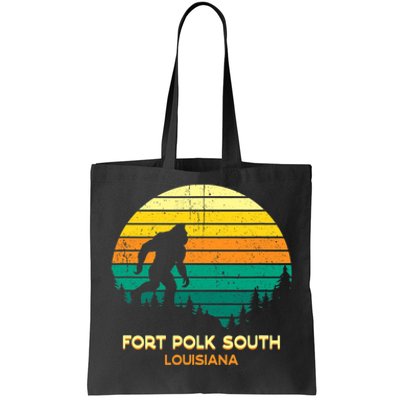 Retro Bayou Fort Polk South Louisiana Bigfoot Souvenir Tote Bag