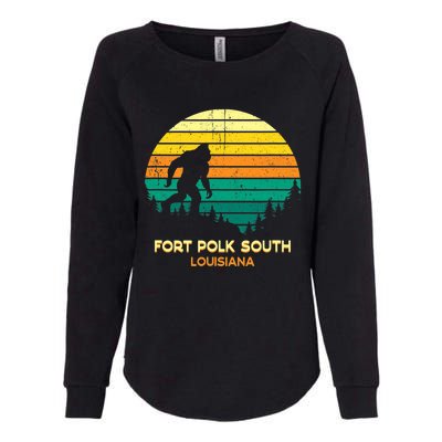 Retro Bayou Fort Polk South Louisiana Bigfoot Souvenir Womens California Wash Sweatshirt