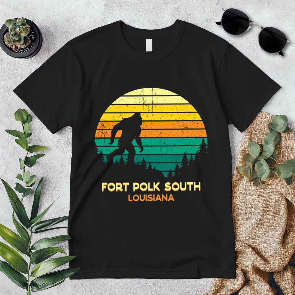 Retro Bayou Fort Polk South Louisiana Bigfoot Souvenir Premium T-Shirt