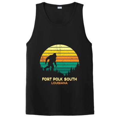Retro Bayou Fort Polk South Louisiana Bigfoot Souvenir PosiCharge Competitor Tank