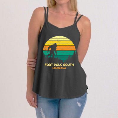 Retro Bayou Fort Polk South Louisiana Bigfoot Souvenir Women's Strappy Tank