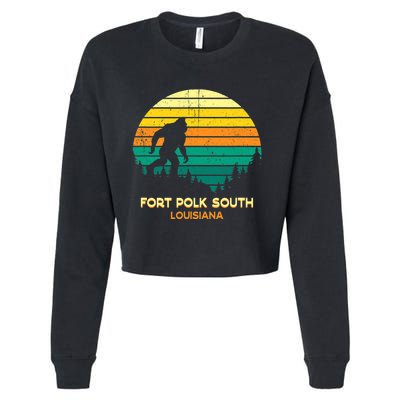 Retro Bayou Fort Polk South Louisiana Bigfoot Souvenir Cropped Pullover Crew