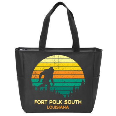 Retro Bayou Fort Polk South Louisiana Bigfoot Souvenir Zip Tote Bag