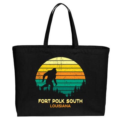 Retro Bayou Fort Polk South Louisiana Bigfoot Souvenir Cotton Canvas Jumbo Tote