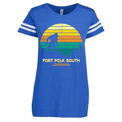 Retro Bayou Fort Polk South Louisiana Bigfoot Souvenir Enza Ladies Jersey Football T-Shirt