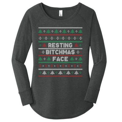 Resting Bitchmas Face Funny I Hate Christmas Meh Ugly Women's Perfect Tri Tunic Long Sleeve Shirt