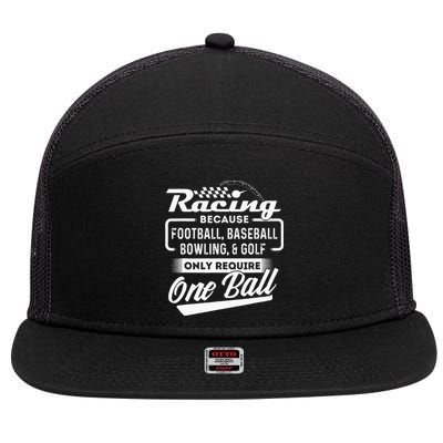 Racing Because Funny Drag Racer Race Car Drag Racing 7 Panel Mesh Trucker Snapback Hat