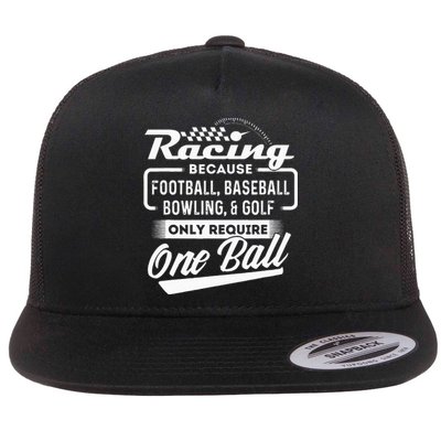 Racing Because Funny Drag Racer Race Car Drag Racing Flat Bill Trucker Hat