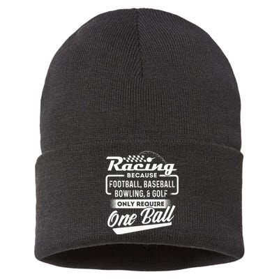 Racing Because Funny Drag Racer Race Car Drag Racing Sustainable Knit Beanie