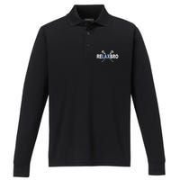 Relax Bro Funny Lacrosse Player Lax Lover Joke Performance Long Sleeve Polo