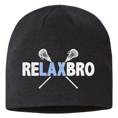 Relax Bro Funny Lacrosse Player Lax Lover Joke Sustainable Beanie