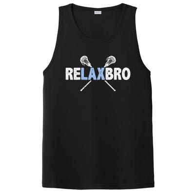 Relax Bro Funny Lacrosse Player Lax Lover Joke PosiCharge Competitor Tank