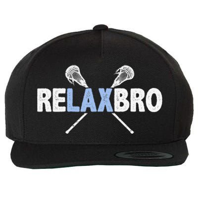 Relax Bro Funny Lacrosse Player Lax Lover Joke Wool Snapback Cap