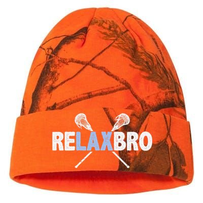 Relax Bro Funny Lacrosse Player Lax Lover Joke Kati Licensed 12" Camo Beanie