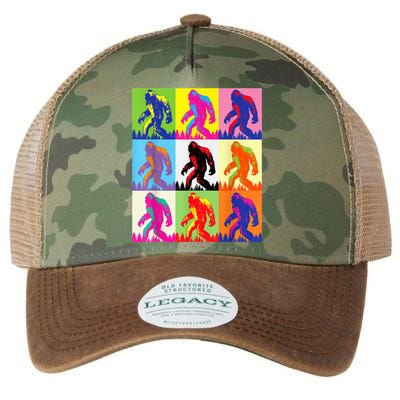 Retro Bigfoot , Funny Pop Art Bigfoot Legacy Tie Dye Trucker Hat