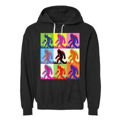 Retro Bigfoot , Funny Pop Art Bigfoot Garment-Dyed Fleece Hoodie